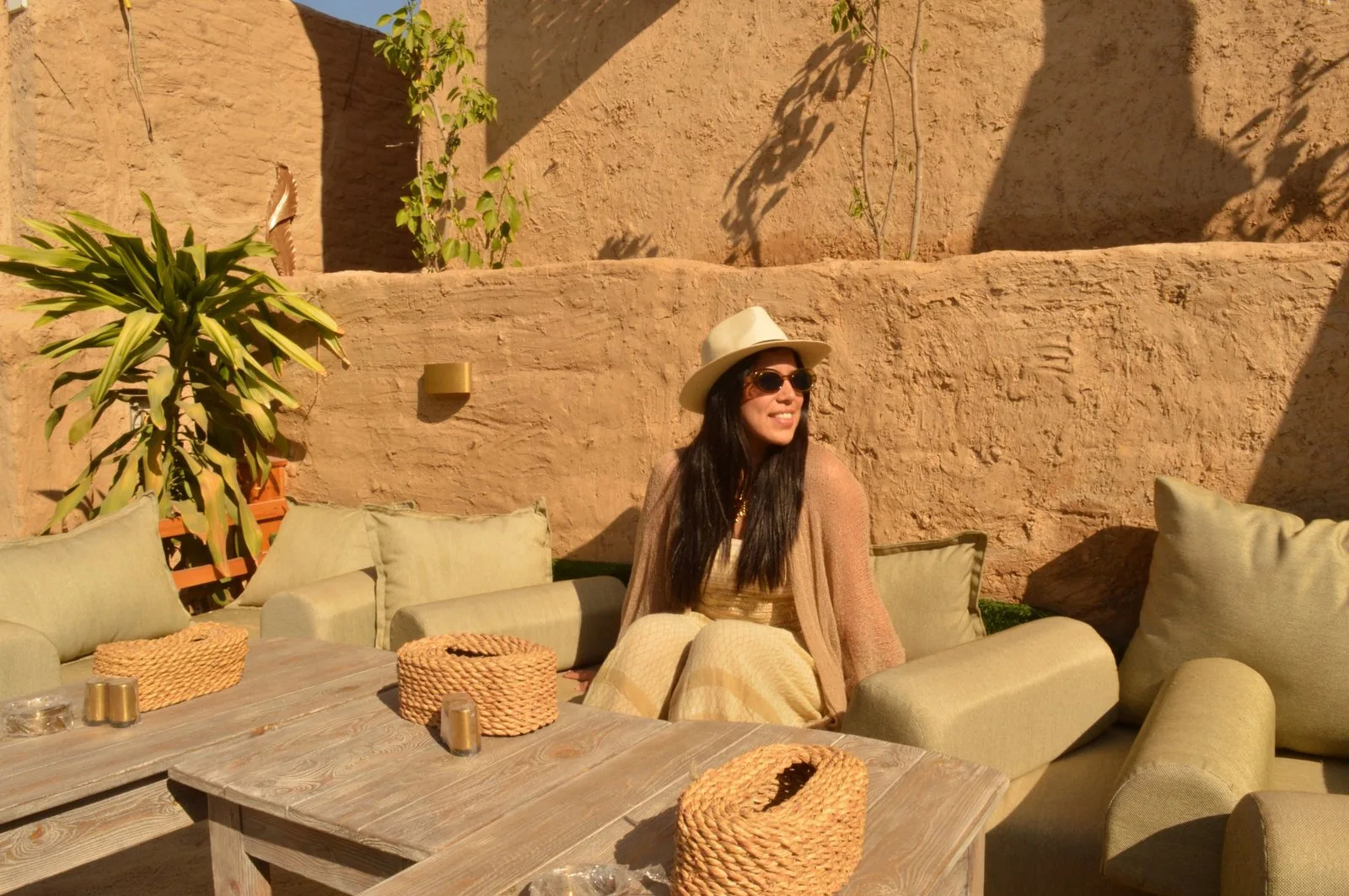 Warm indoor seating and lights